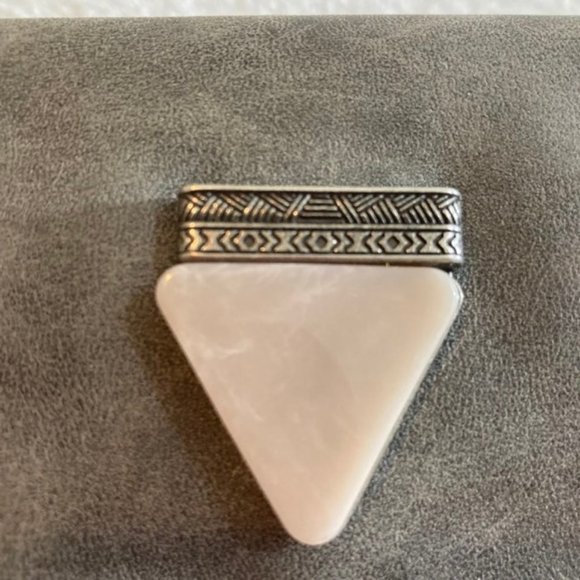 Mix No. 6 Grey Wallet suede type material ivory stone embellishment snap shut - Picture 2 of 8